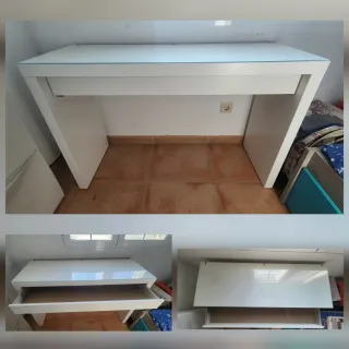 Tocador blanco con cristal templado MALM IKEA