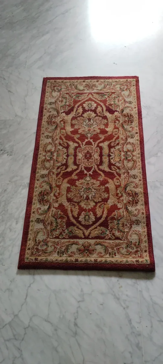 Tapete Crevillente Bege e Vermelho modelo Terra