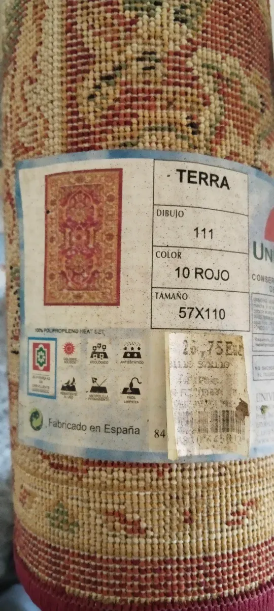 Tapete Crevillente Bege e Vermelho modelo Terra