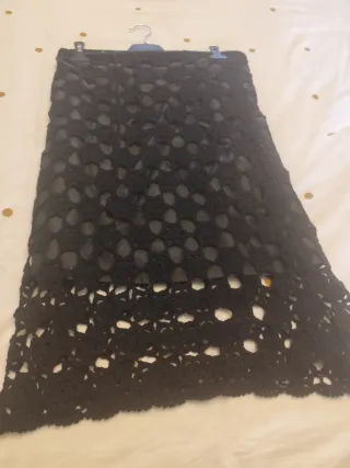 Falda larga ganchillo lana fina