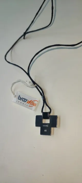 Collana Brosway Croce Stilizzata Argento Nero