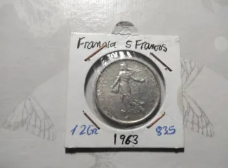 Moneda 5 Francos Francia 1963. Precio spot