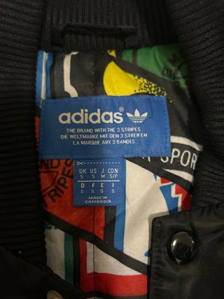 Chaqueta Adidas Bomber Negra Multicolor