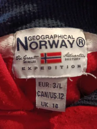 Sudadera Geographical Norway. Talla 14