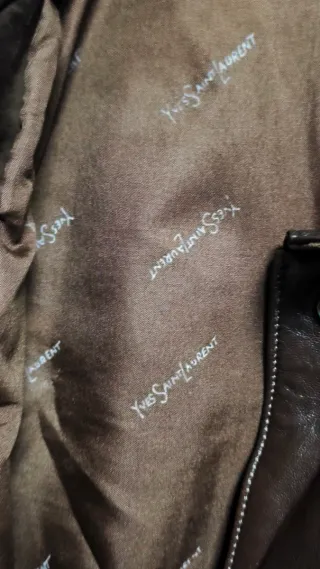 Chaqueta Vintage YSL Cuero y Ante