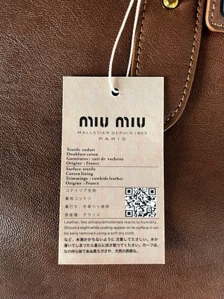 Bolso Miu Miu Marrón Nuevo