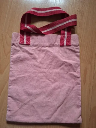 Bolso de tela rosa Massimo Dutti