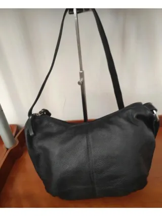 Borsa Artigianale Vera Pelle Nera