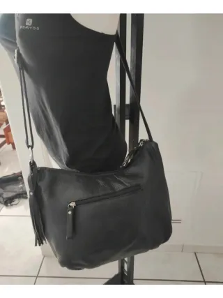 Borsa Artigianale Vera Pelle Nera