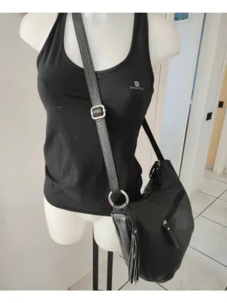 Borsa Artigianale Vera Pelle Nera