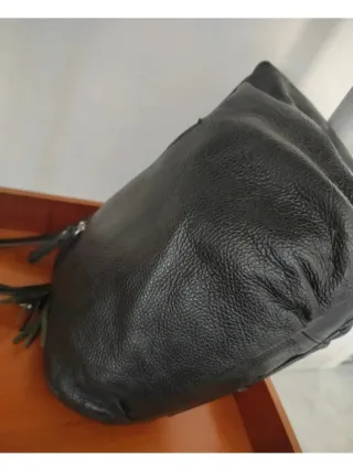 Borsa Artigianale Vera Pelle Nera