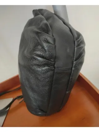 Borsa Artigianale Vera Pelle Nera