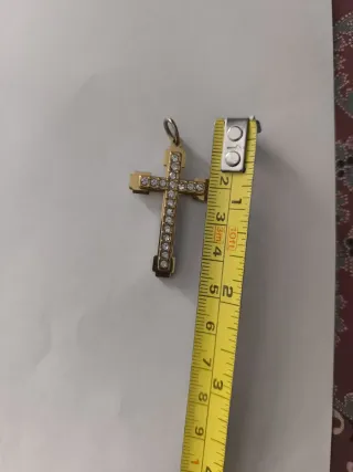 Colgante Cruz con Piedras Doradas