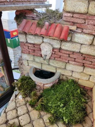 Presepe diorama artigianale napoletano h 52 x l 42