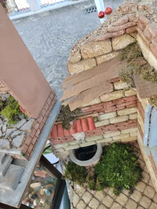 Presepe diorama artigianale napoletano h 52 x l 42