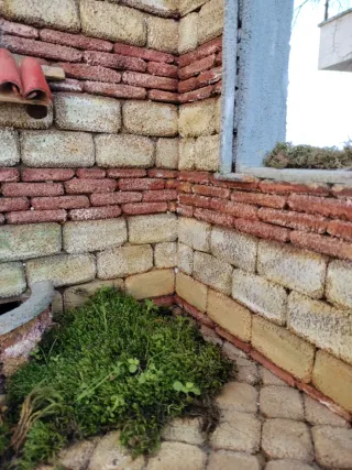 Presepe diorama artigianale napoletano h 52 x l 42