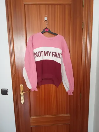 Sudadera rosa y granate talla S