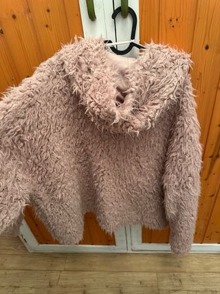 Abrigo pelo rosa talla a