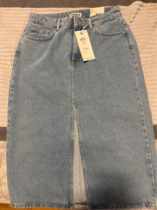 Falda vaquera midi ONLY