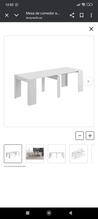 Mesa extensible blanca