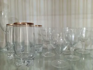 Set Bicchieri Vetro Dorati