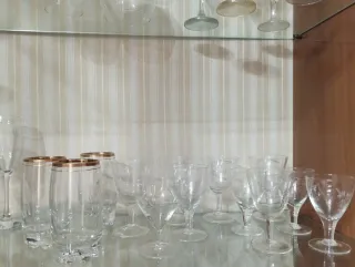 Set Bicchieri Vetro Dorati