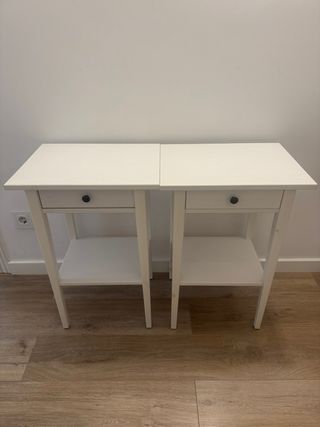 Mesita de noche blanca madera maciza Ikea