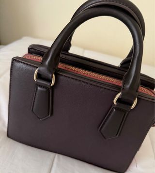 Bolso bandolera/mano de Zara marrón/rosa