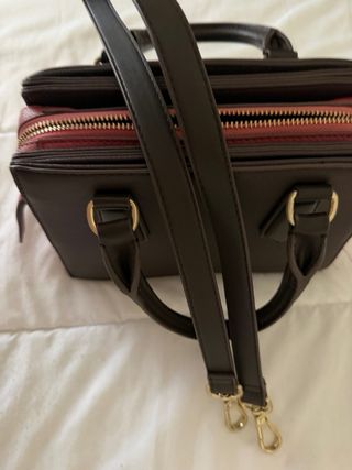 Bolso bandolera/mano de Zara marrón/rosa