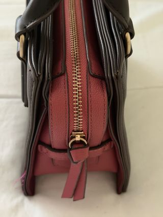 Bolso bandolera/mano de Zara marrón/rosa