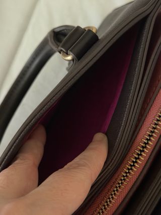 Bolso bandolera/mano de Zara marrón/rosa