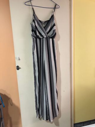 Mono largo rayas blanco y negro