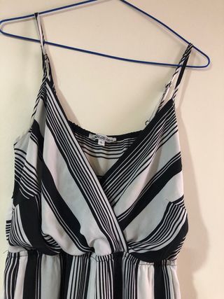 Mono largo rayas blanco y negro