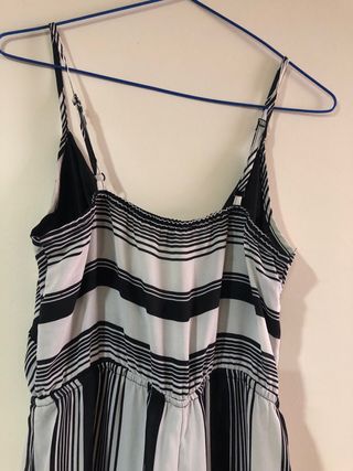 Mono largo rayas blanco y negro