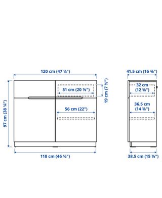 Aparador Ikea negro y chapado de madera