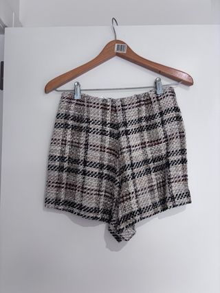 Shorts Zara efecto falda cuadros