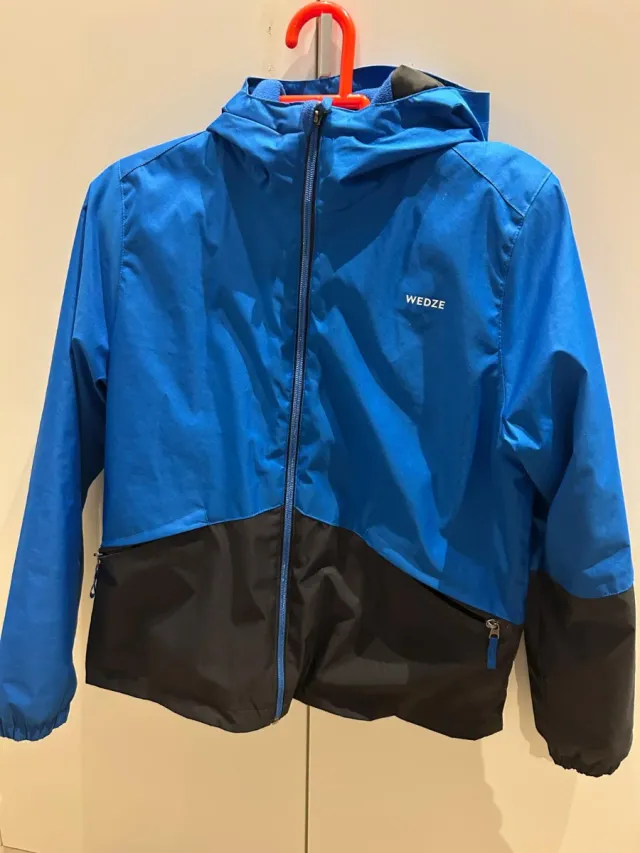 Chaqueta de esquí infantil azul y negra