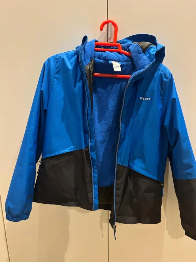 Chaqueta de esquí infantil azul y negra