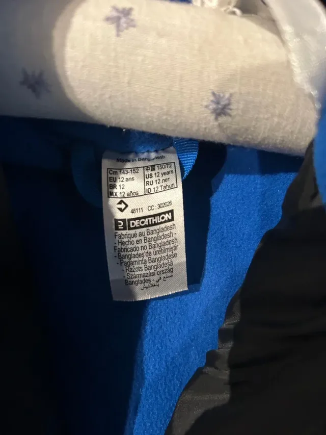 Chaqueta de esquí infantil azul y negra