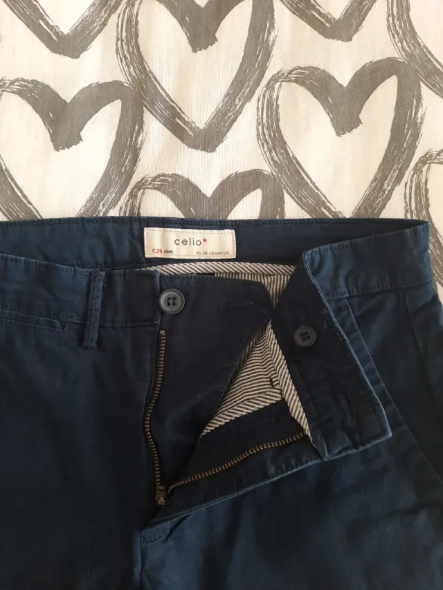 Pantalón chino slim Celio azul talla 36
