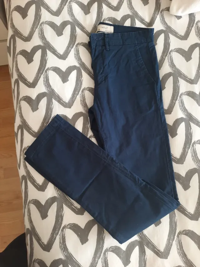 Pantalón chino slim Celio azul talla 36