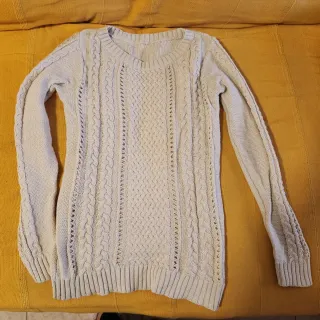 Jersey de punto trenzado beige