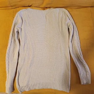 Jersey de punto trenzado beige