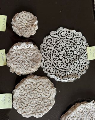 Sottobicchieri tombolo fatti a mano