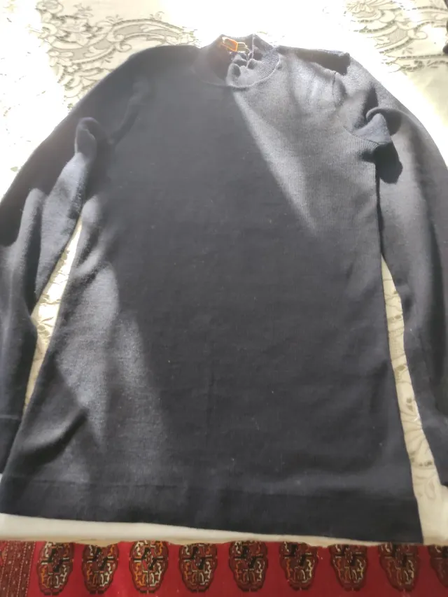 Pullover uomo Ragno lana cashmere blu