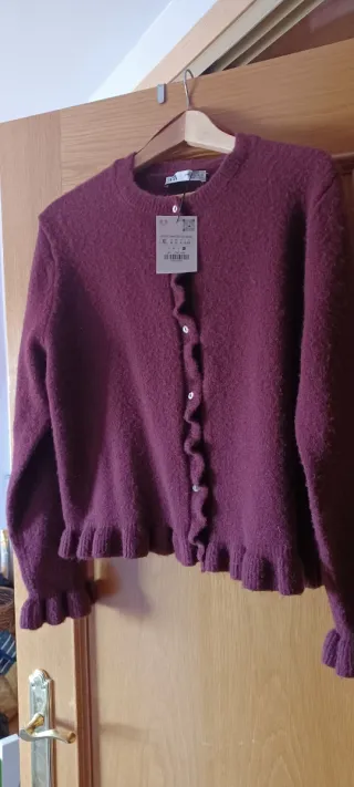 Chaqueta Zara Lana Granate Talla XL