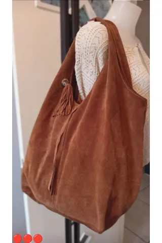 Borsa Artigianale Camoscio Marrone