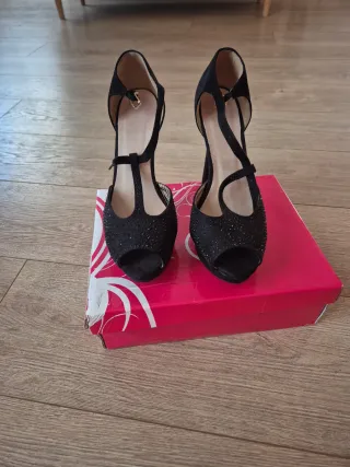 Zapatos de fiesta tacón fino plataforma