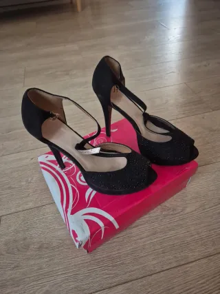 Zapatos de fiesta tacón fino plataforma