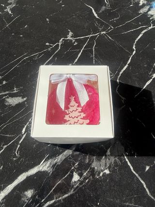 Pallina Natale fatta a mano rosa